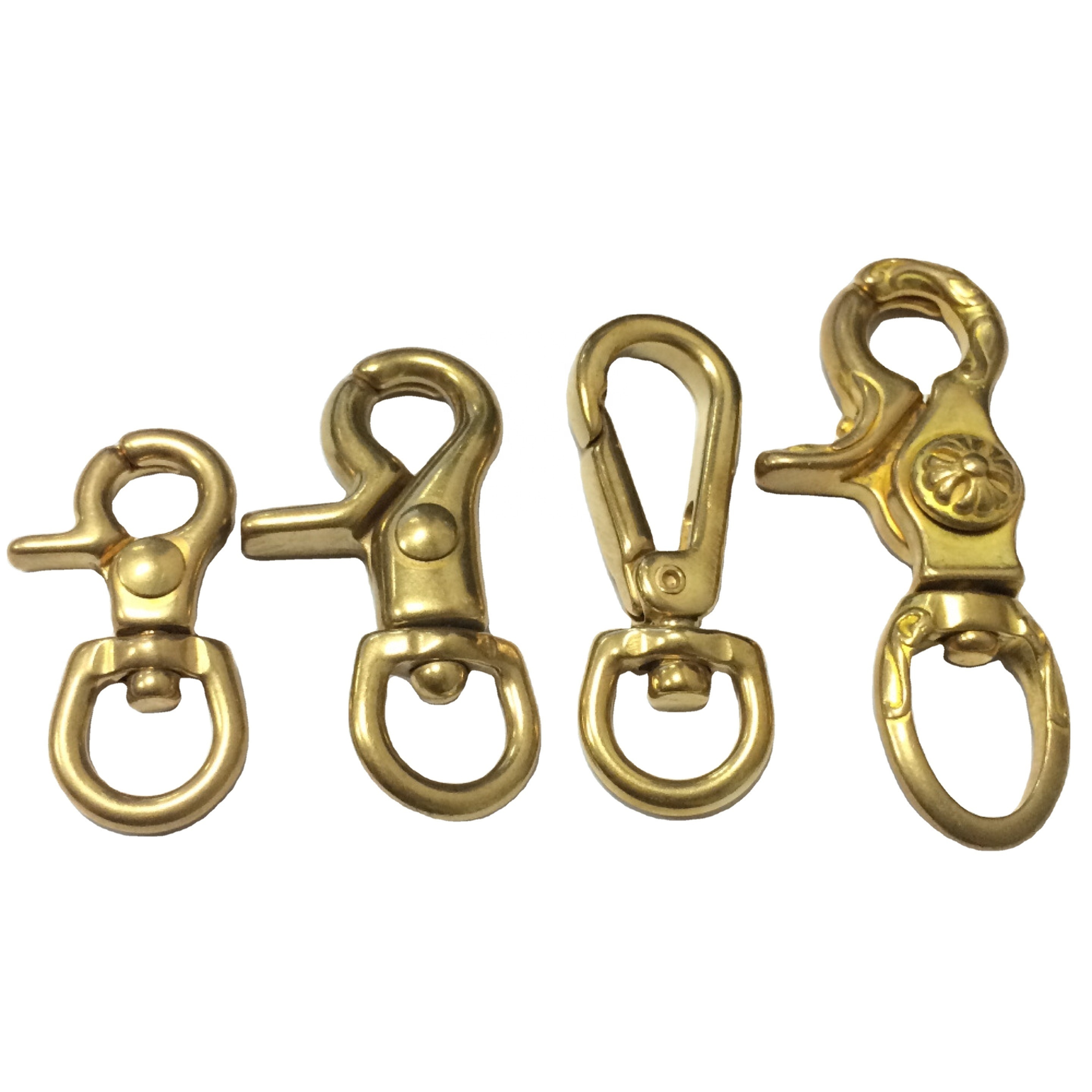 Heavy Duty solid brass safety snap hook clip eye bolted bull brass swivel spring snap hook for bull