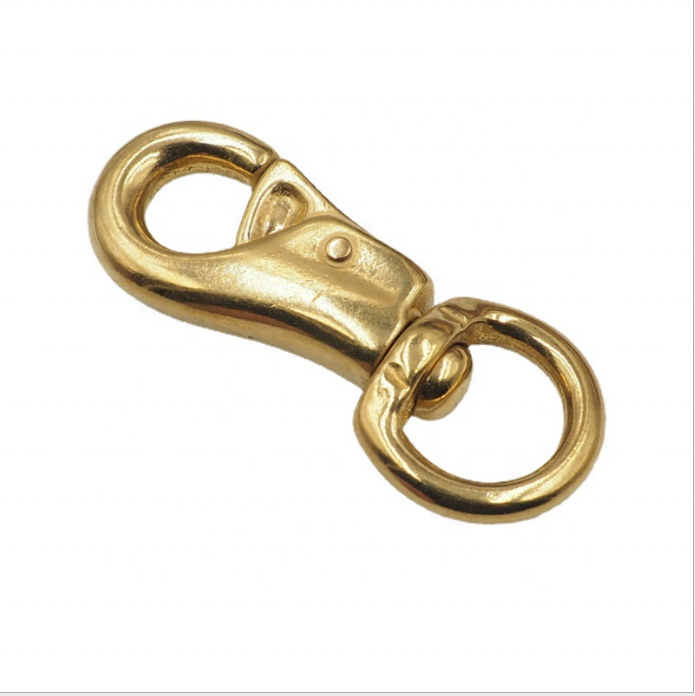 Heavy Duty solid brass safety snap hook clip eye bolted bull brass swivel spring snap hook for bull