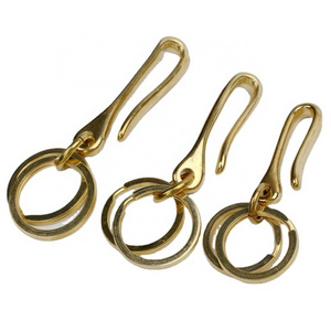 Solid Brass U Shape Hook Car Keychain Belt U Hook For Key Keychain