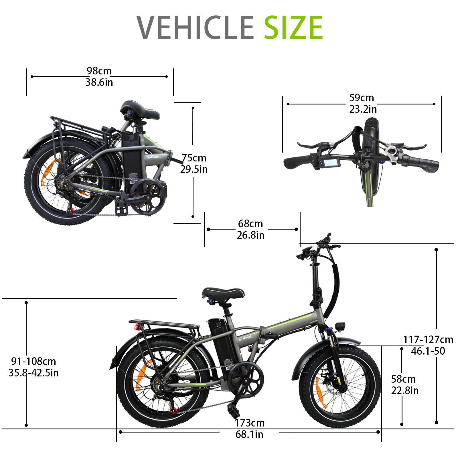 48V 500W Electric Mountain Bike 20*4 Folding Lithium Battery Rear Hub Carbon Folding Ebike Aluminum Alloy 20 Rear Fat 250W 150KG