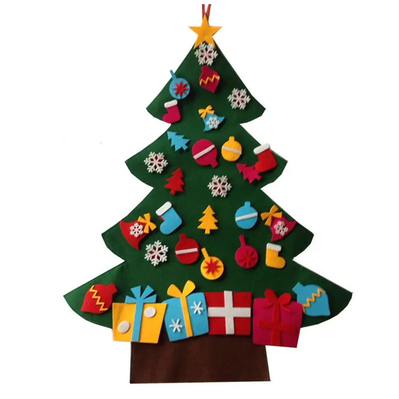 Wall hanging felt xmas tree DIY Felt Christmas Tree Xmas Gifts Kids Christmas Decorations with Hanging Ornaments