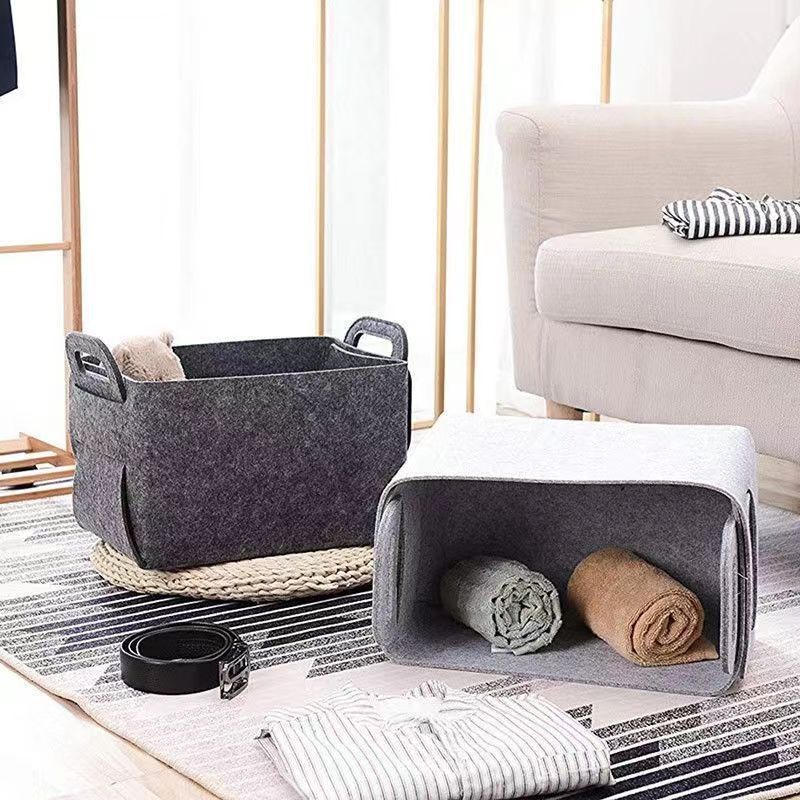 Hot Selling New Product Wardrobe Clothes Organizer Jeans Felt Storage Basket Washable Folding Stackable Easy Storage