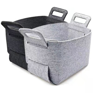 Hot Selling New Product Wardrobe Clothes Organizer Jeans Felt Storage Basket Washable Folding Stackable Easy Storage