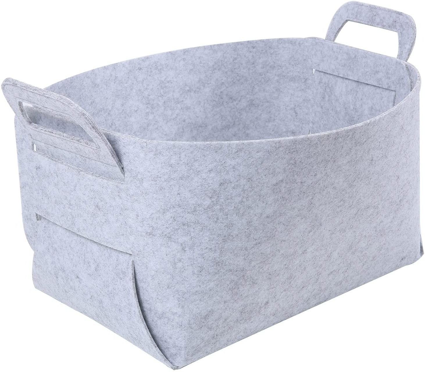 Large size Hamper Handmade Woven Felt laundry Storage Basket Felt Storage Bin