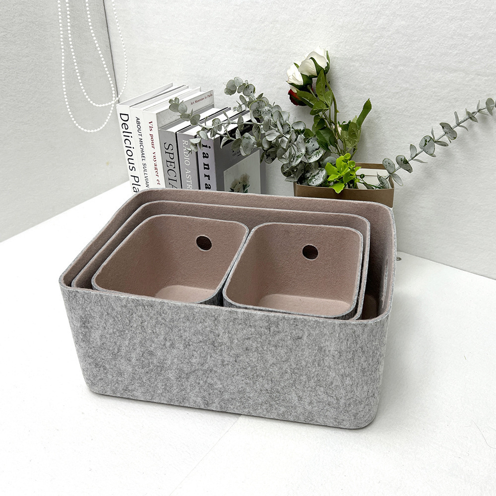 Open Home Storage Bins Nursery Bins & Boxes Recycled PET Polyester Felt Desk Organizers and Storage