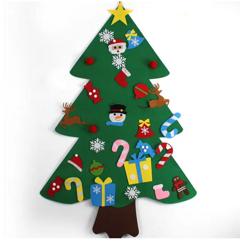 2024 Supplies Wholesale Hone Hanging Large Felt Ornaments Christmas Tree Decoration Diy Crafts Felt Decorated Christmas Tree