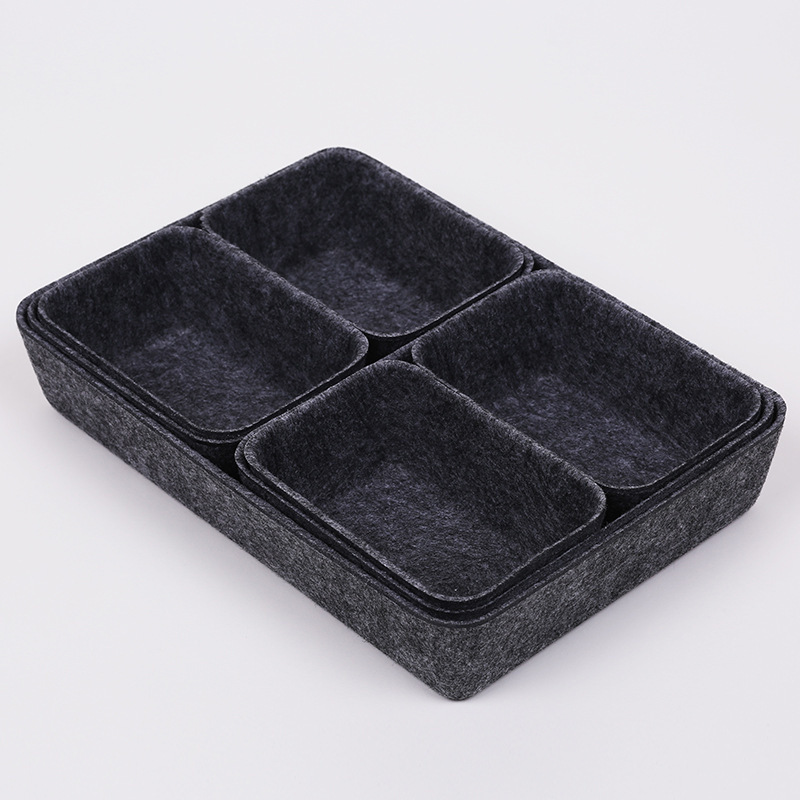 Hot Sales Multi functions Fabric Box Storage Box Felt Basket integrated felt storage box