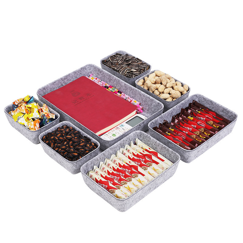 Hot Sales Multi functions Fabric Box Storage Box Felt Basket integrated felt storage box