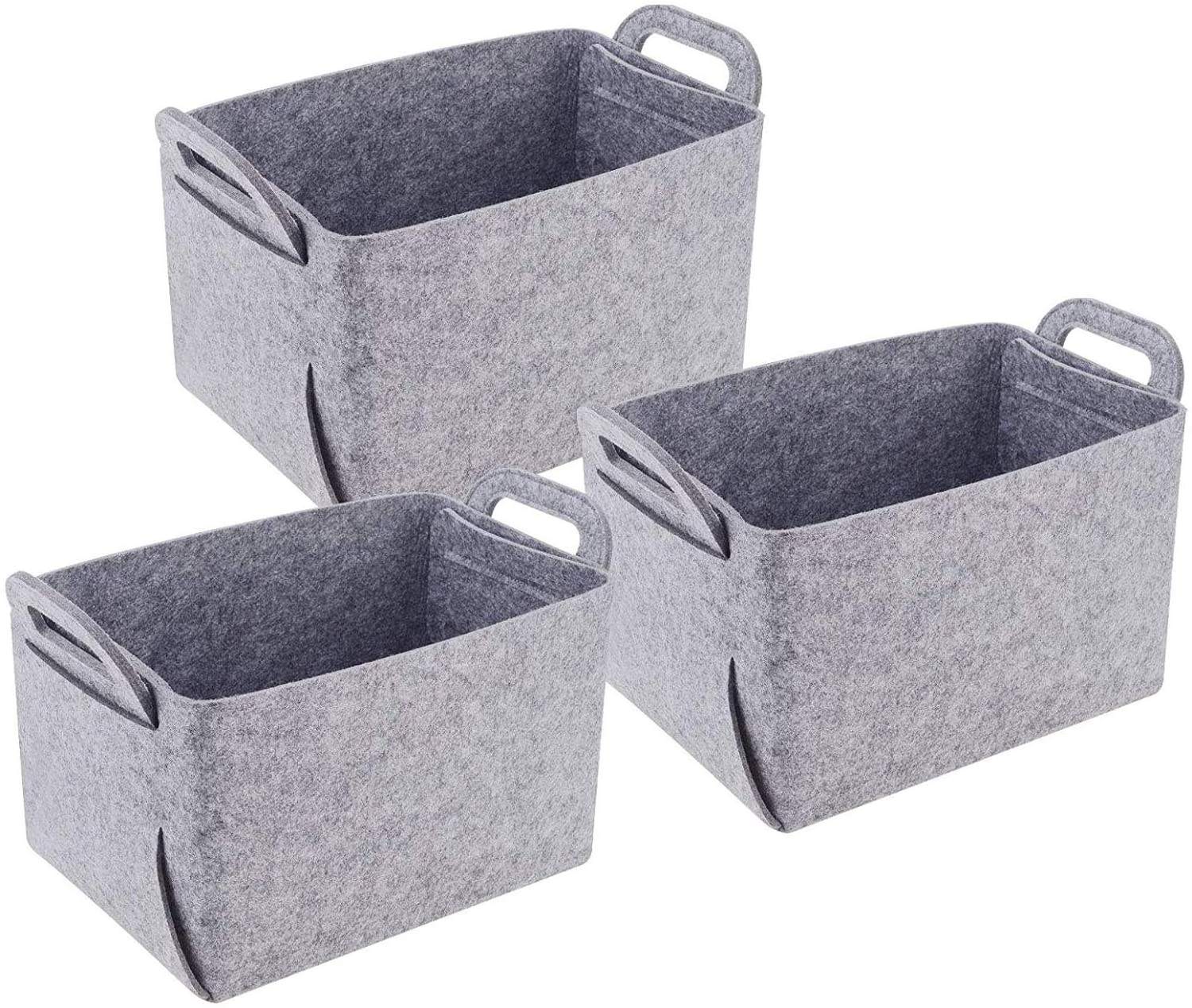 Large size Hamper Handmade Woven Felt laundry Storage Basket Felt Storage Bin