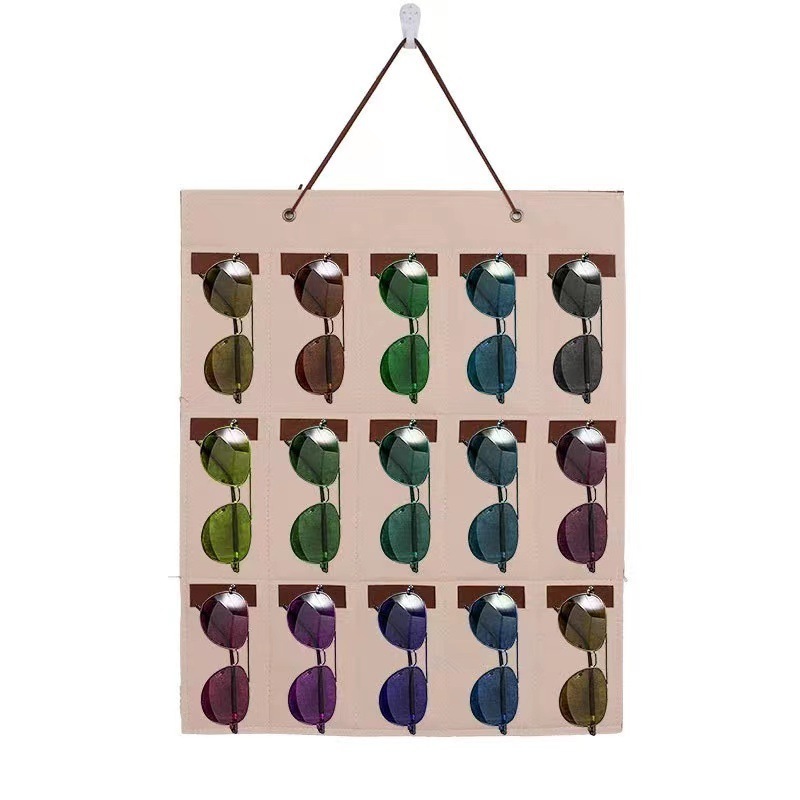 Hanging Storage Pockets Organizer Linen Cotton Fabric Wall Door Closet Home Organizer for Bedroom and Decoration