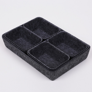 Spot Felt Storage Box Four-piece Home Accessories Felt Storage Box Plug-in Tool Container Toy Basket