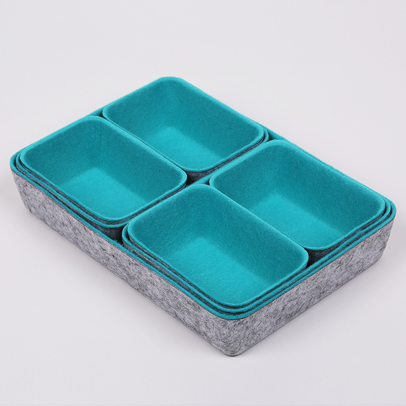 Spot Felt Storage Box Four-piece Home Accessories Felt Storage Box Plug-in Tool Container Toy Basket