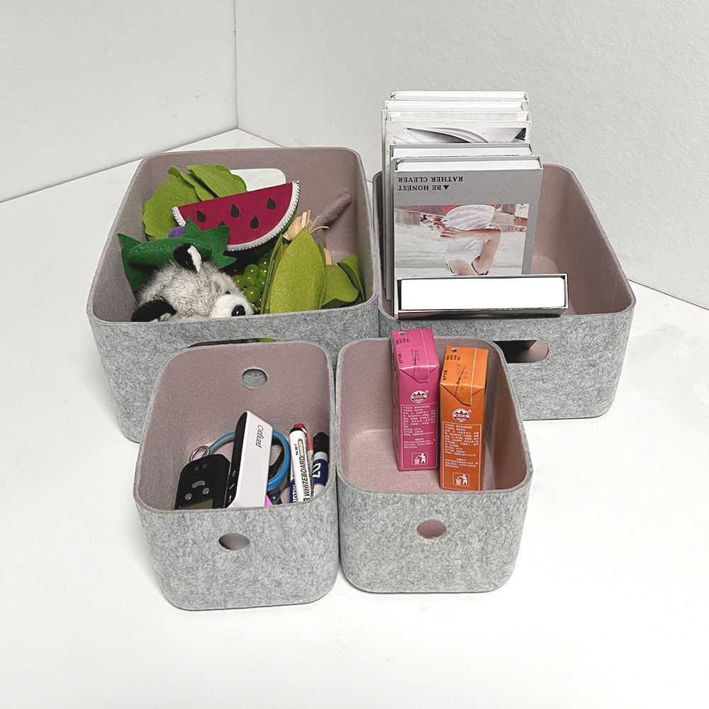 Open Home Storage Bins Nursery Bins & Boxes Recycled PET Polyester Felt Desk Organizers and Storage