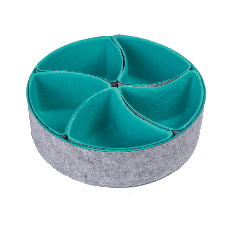 multi-functional Felt storage box round 6 piece set desktop organizer box