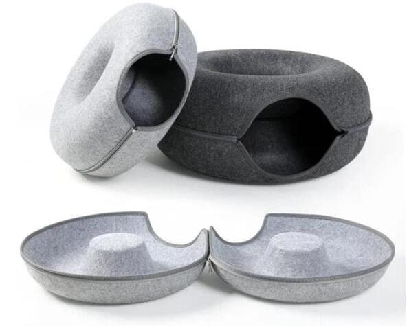 Luxury pet beds & accessories Scratch Resistant Detachable and Washable Large donut Cat tunnel Nest pet beds