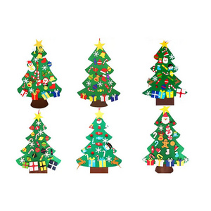 Upgraded Handmade Wall Hanging DIY Felt Christmas Tree Home Decoration 3D Felt Craft Kits Christmas Tree Set