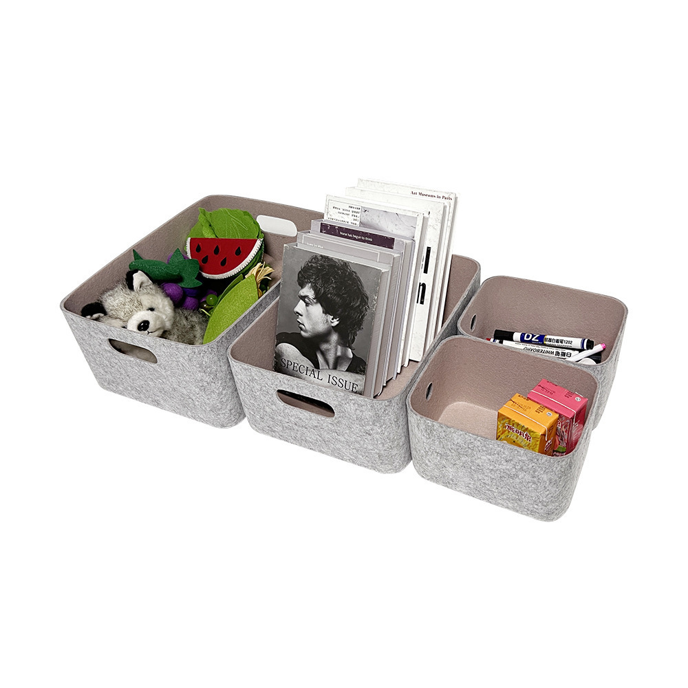 Open Home Storage Bins Nursery Bins & Boxes Recycled PET Polyester Felt Desk Organizers and Storage