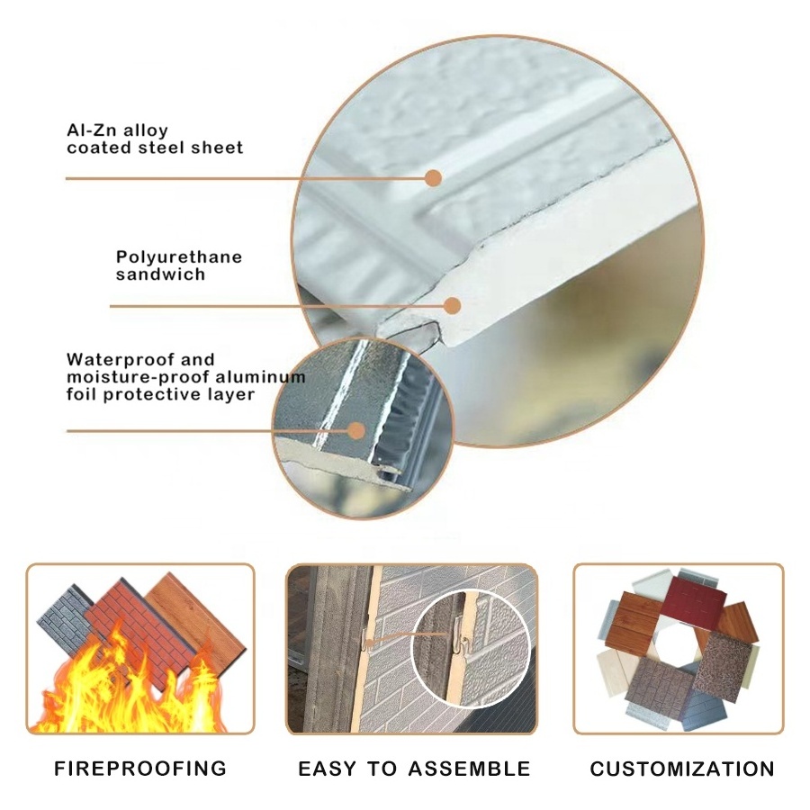 Sandwich panels pu Insulated Panel foam house building materials building boards of metal carved board