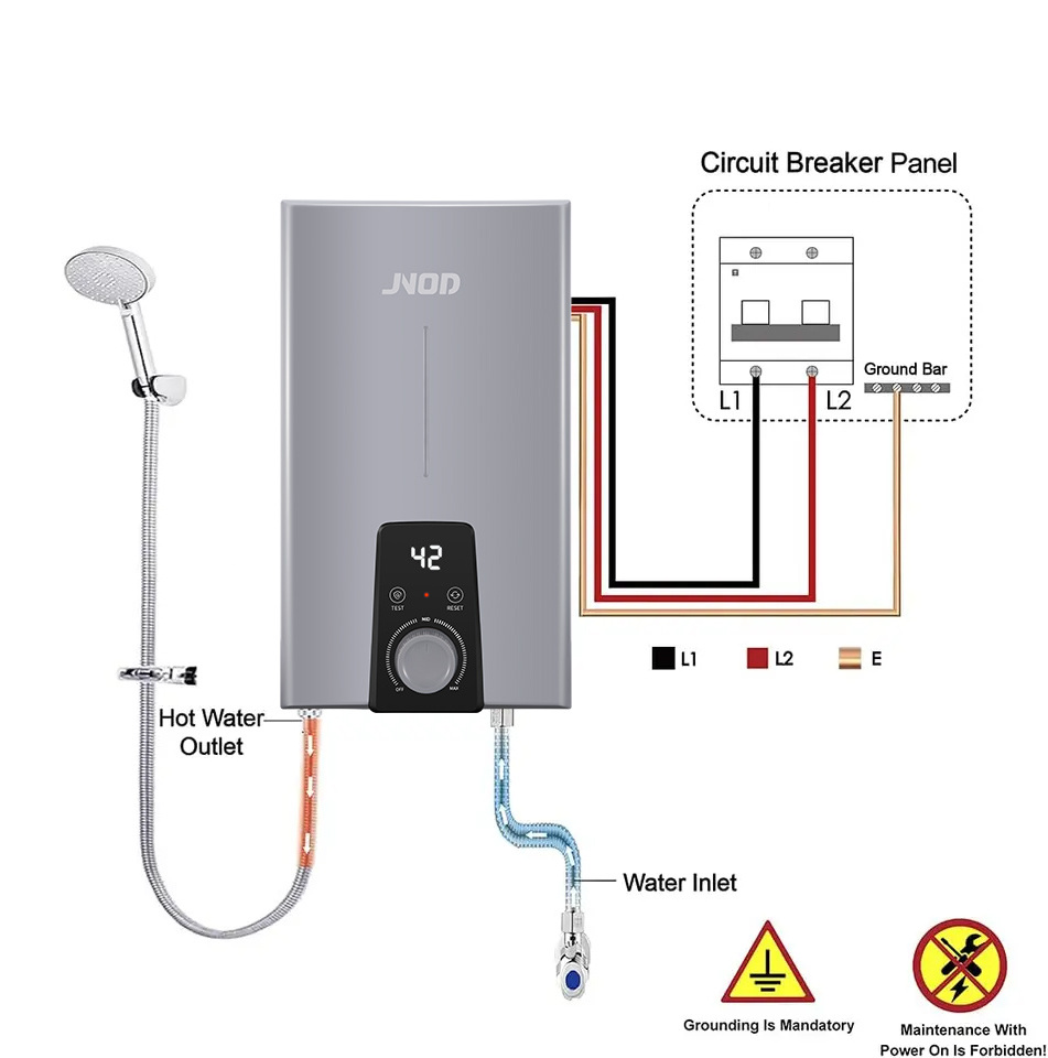 Instant Electric Mini Tankless Water Heater Hot Instantaneous Water Heater System for Kitchen Bathroom Shower