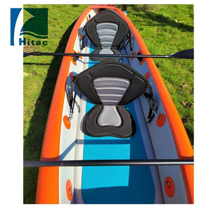 One person sit on top fishing kayak inflatable drop stitch kayak with EVA seat,paddle,hand pump,repair kits