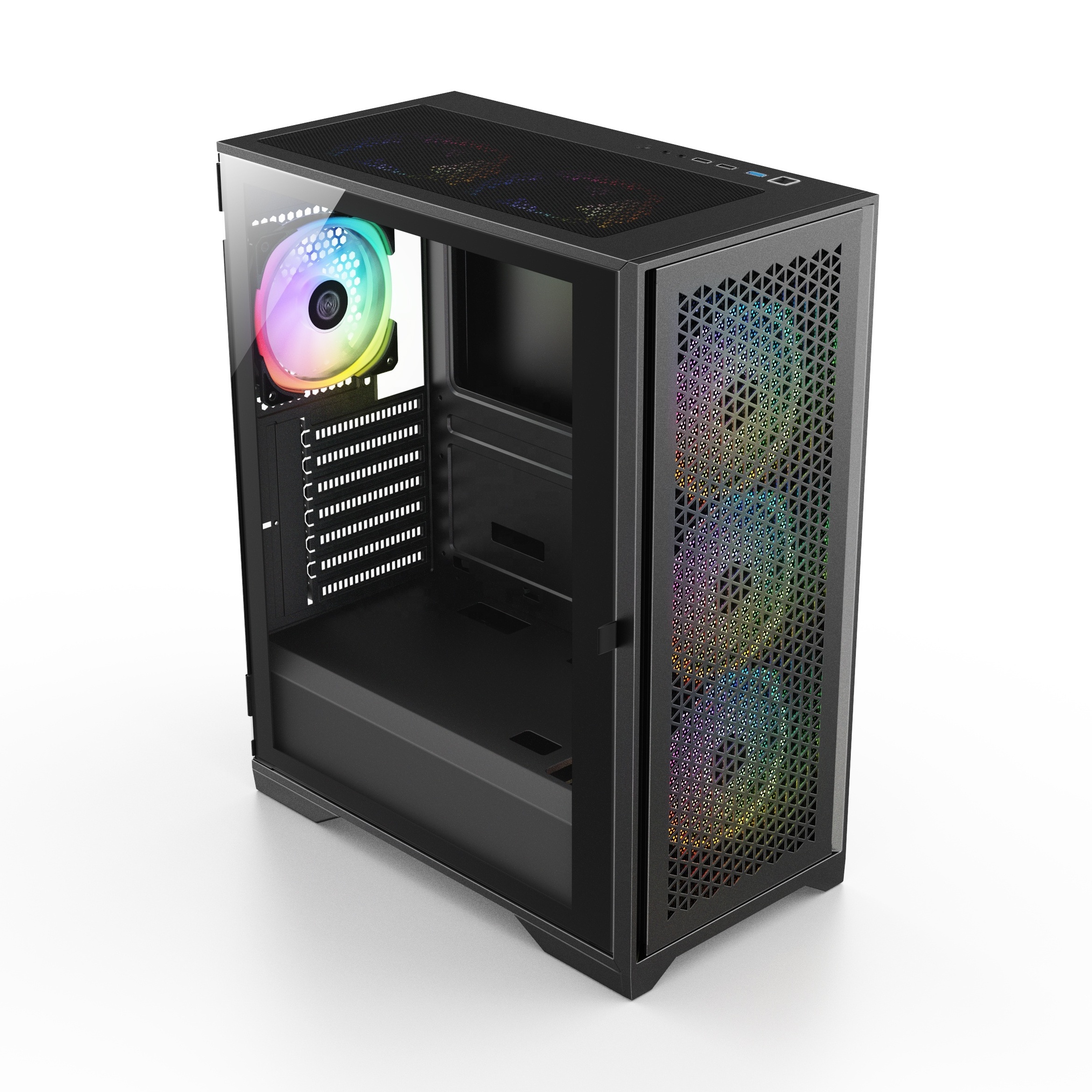 Grey Metal Computer Hardware PC Rgb Matx gaming Case For Gamer