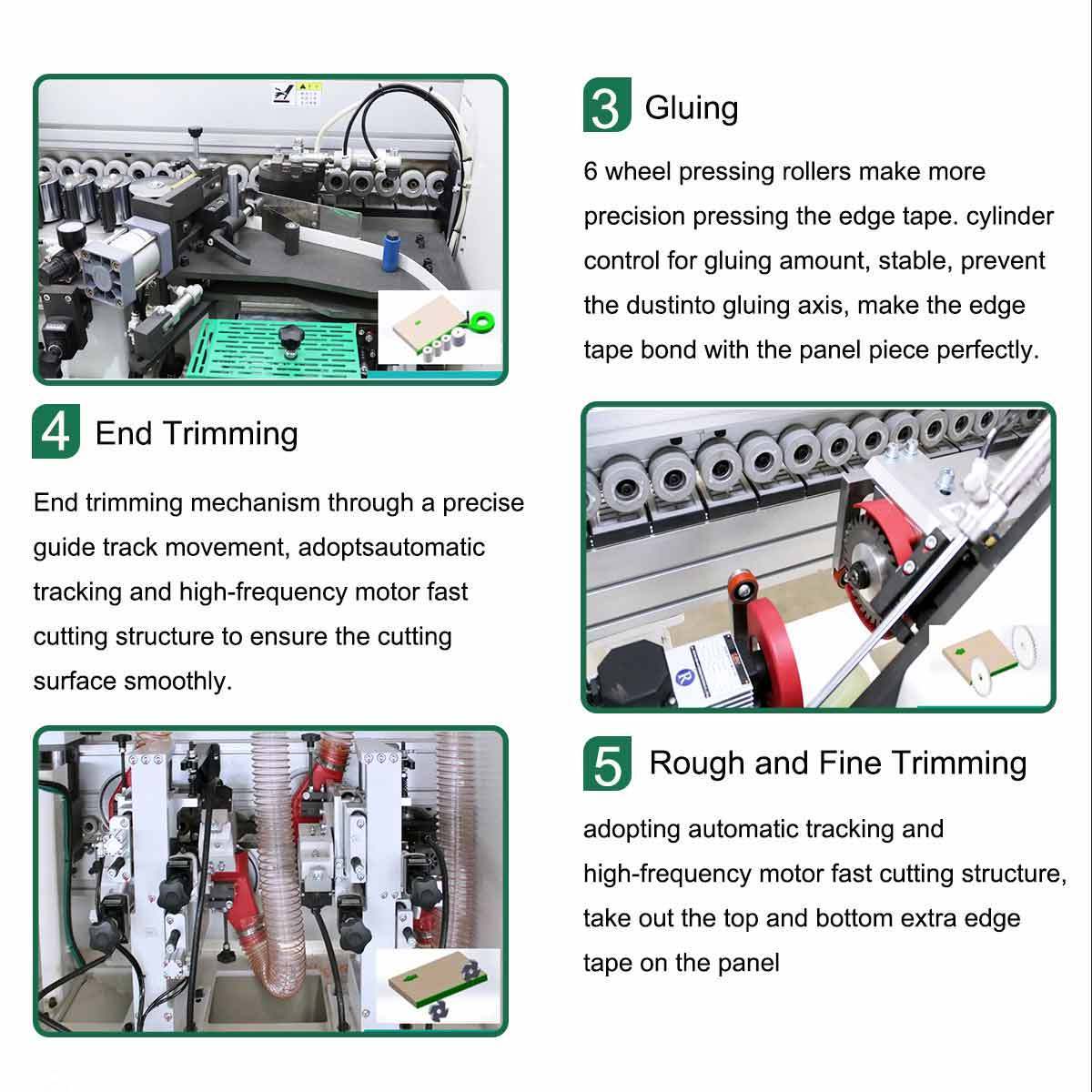 double glue 8 function pvc edge banding production line / edge bander machine