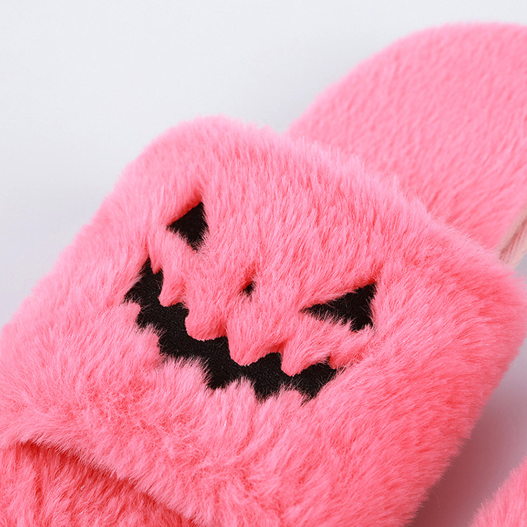 Wholesale Fashion Soft Couple Warm Unisex Funny Cute Halloween Pumpkin Monster Slippers