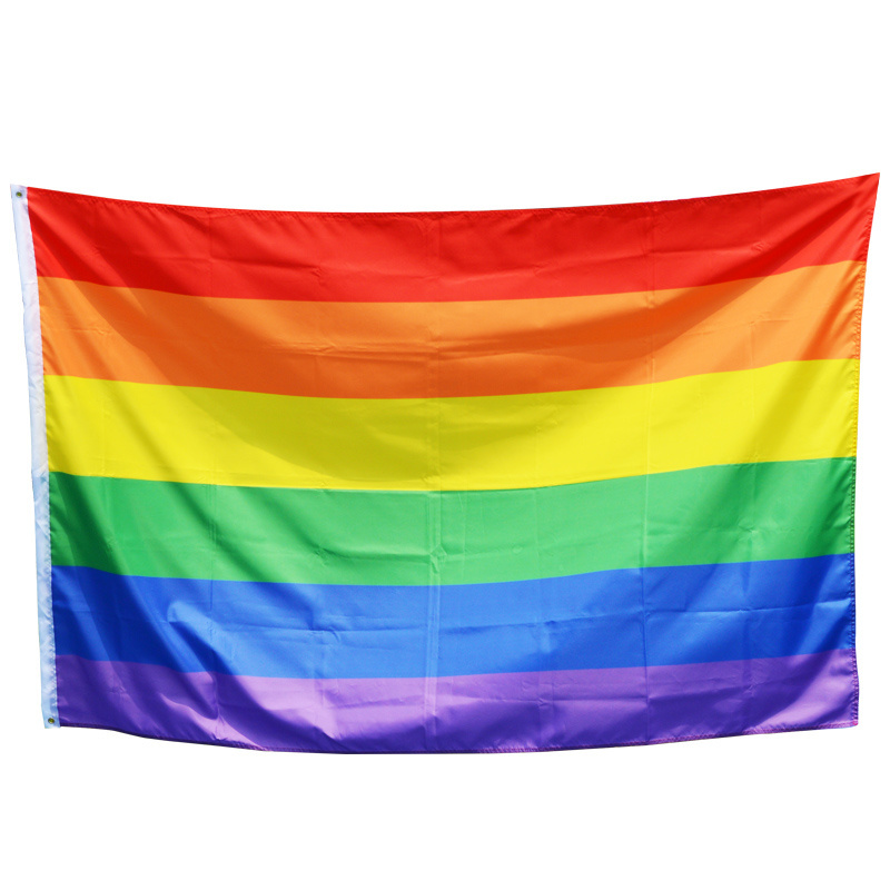 Wholesale Polyester Digital Printing Custom Bisexual Banner Rainbow Pride Flag