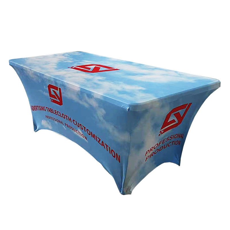 4ft 5ft 6ft 8ft custom table print cover table cloth trade show printed logo polyester table covers