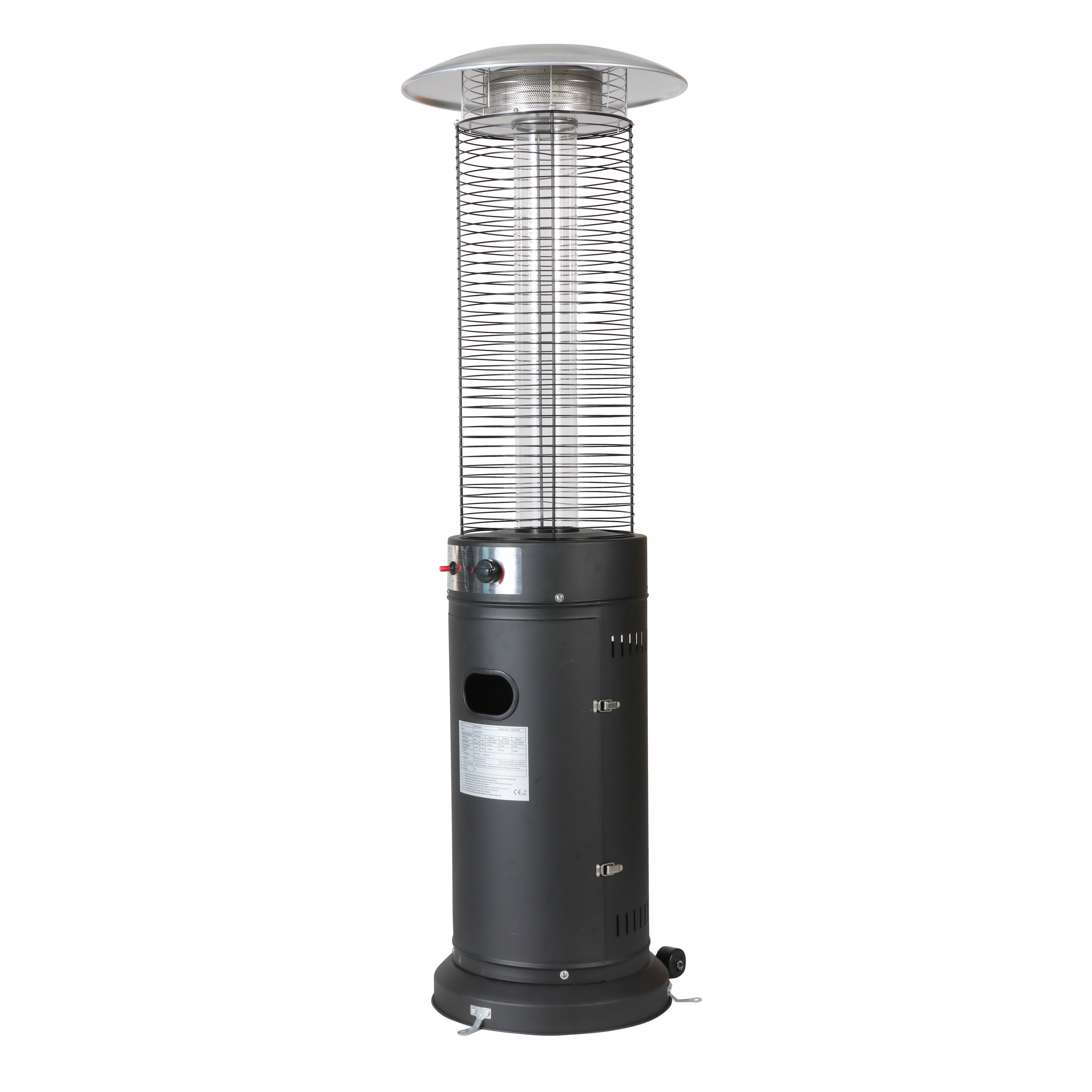 Round Glass Tube Natural Propane Gas Flame Outdoor Patio Heater