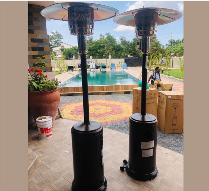 More popular Freestanding patio heater Umbrella type  Iron mushroom patio LPG heater outside propane patio heater