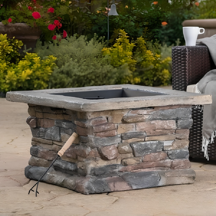 Outdoor Metal Fire Pit - Durable Wood Burning Firepit for Patio Round Wood Burning Firepit for Backyard Gatherings