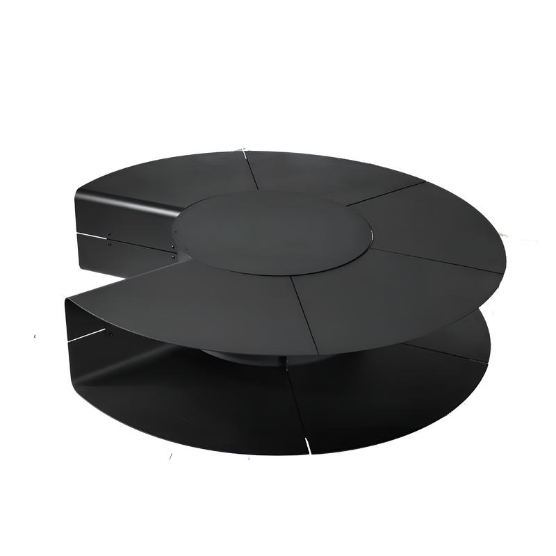 Corten Metal Round Fire Pit Table with Seating - Smokeless Outdoor Elegance