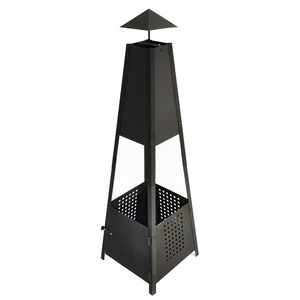 Garden Chiminea Pyramid Fire Pit Chimenea for Patio Wood Burning Garden Patio Steel Fireplace