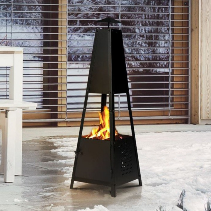 Garden Chiminea Pyramid Fire Pit Chimenea for Patio Wood Burning Garden Patio Steel Fireplace