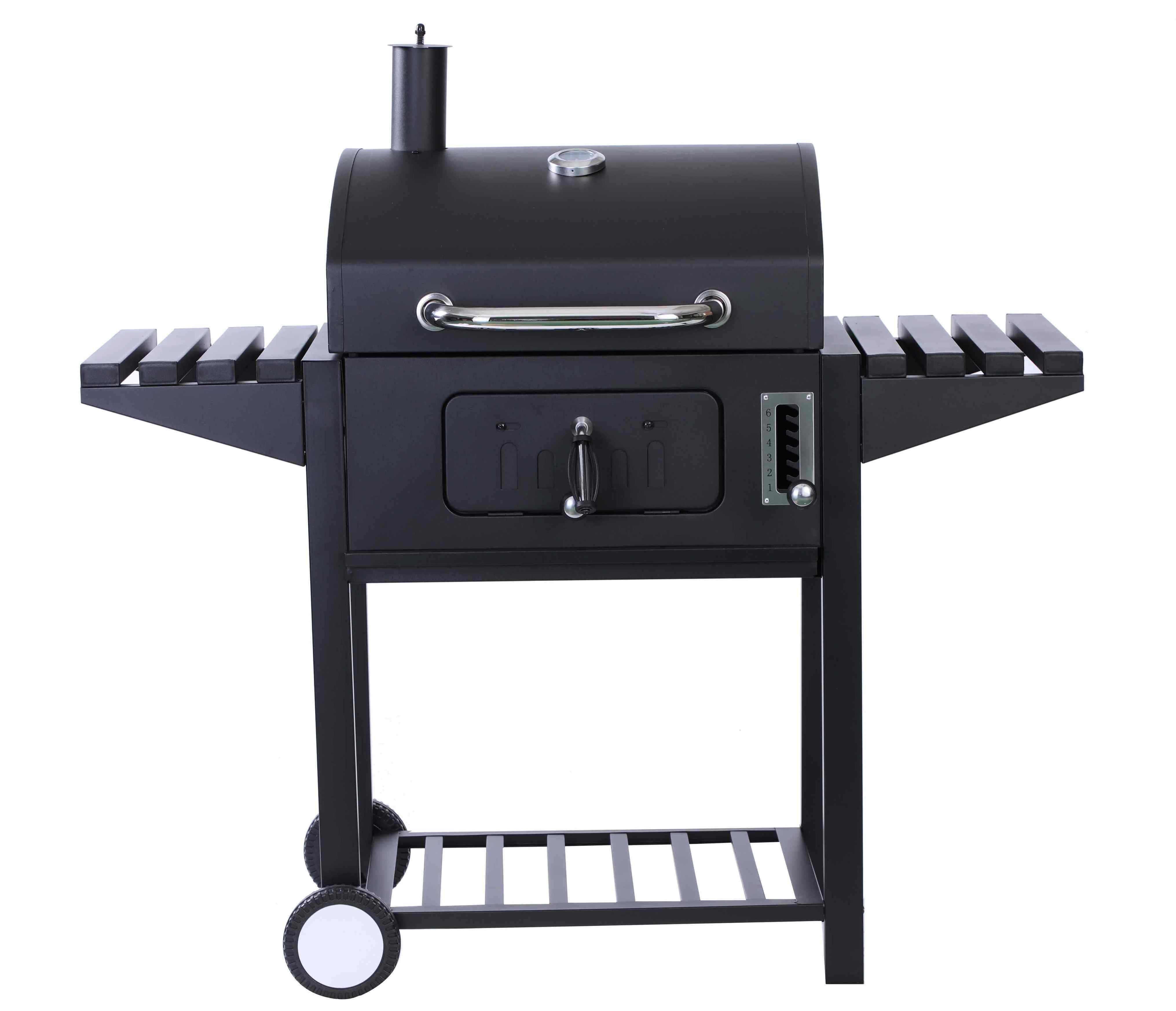 Courtyard Square BBQ Grill Large Hand Barbecue Grill OEM Can Be Customized Outdoor Black Iron Flambe Trolley Garden Trolley