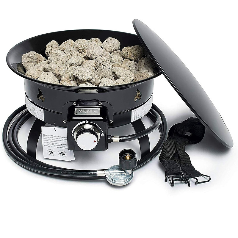 Explore the convenience of a portable 19-inch gas fire pit, perfect for camping