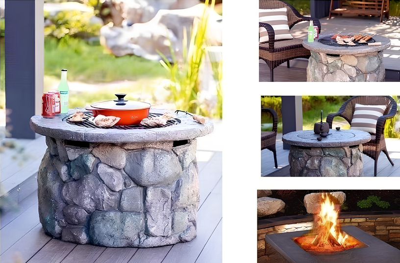 Outdoor Metal Fire Pit - Durable Wood Burning Firepit for Patio Round Wood Burning Firepit for Backyard Gatherings