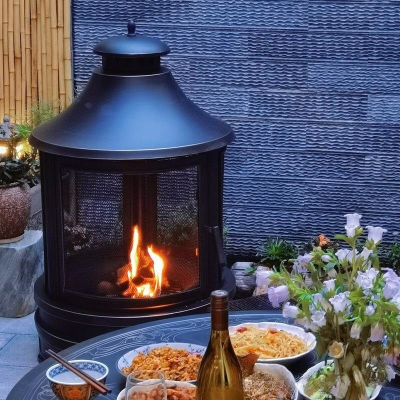 Enhance your patio with a wood-burning fire bowl, a modern addition to your outdoor decor