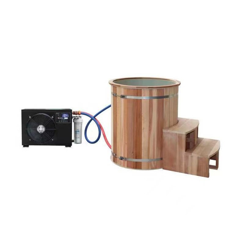 Hot-Selling Arctic Oasis Wooden Ice Barrel 304 Stainless Steel Canadian Red Cedar Modern Hotel Cold Plunge Ice Bath Tub