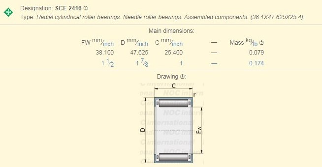 Factory Needle Roller Bearing SCE2416 Bearing Size 38.1X47.625X25.4mm