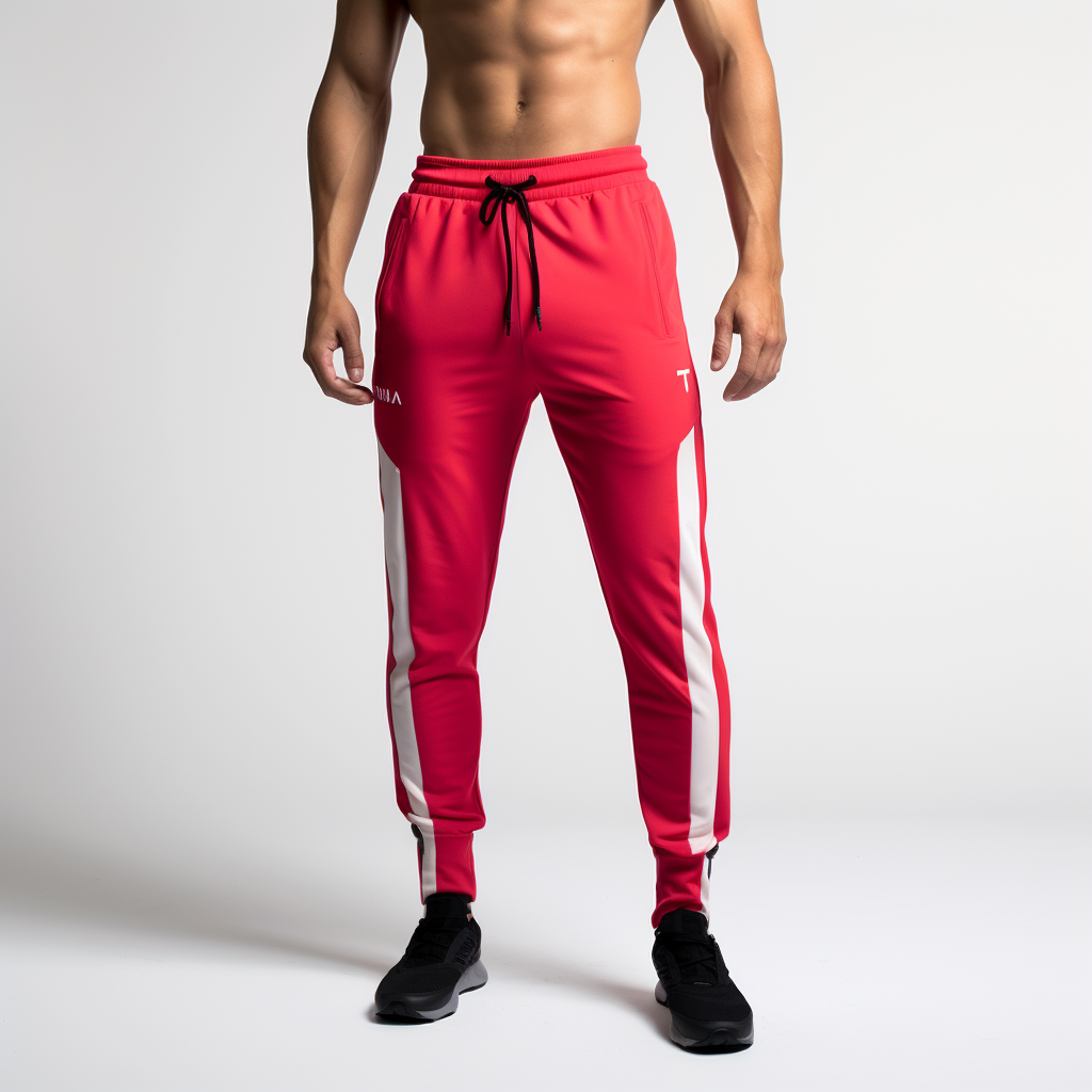 Custom 95%polyester 5%spandex screen printing casual gym men's pants for men