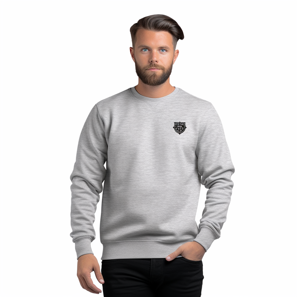 High quality custom embroidered 100 cotton crewneck plain sweatshirt wholesale