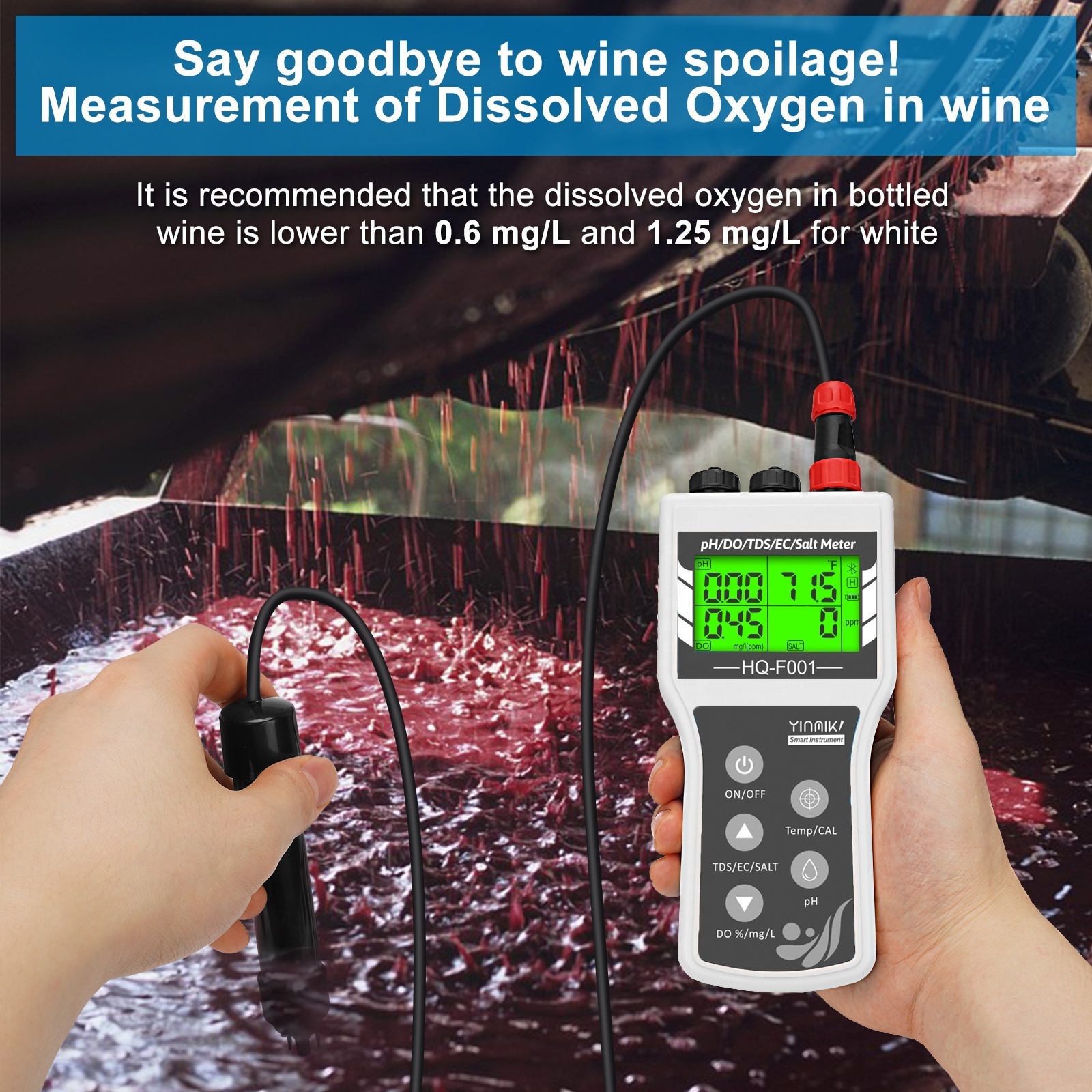 China Hot sales Portable Multi parameter Water Quality Meter Analyzer Handheld pH/EC/Dissolved Oxygen Meter DO Meter