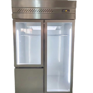 Double Three Glass Door Refrigerated Cabinet Hanging Meat Refrigerator