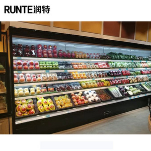 Customized open chiller/dairy display refrigerator/low bottom vegetable display cooler