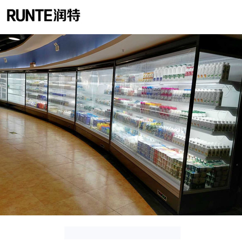 Customized open chiller/dairy display refrigerator/low bottom vegetable display cooler