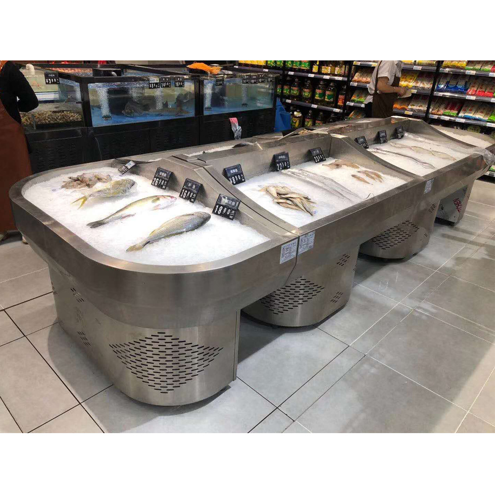 stainless steel fish display table fish counter machine stainless steel fish display counter