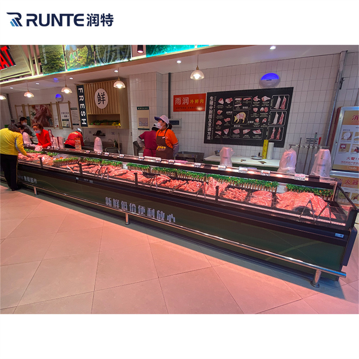 Supermarket/grocery store customized  fresh meat freezer display case for sale