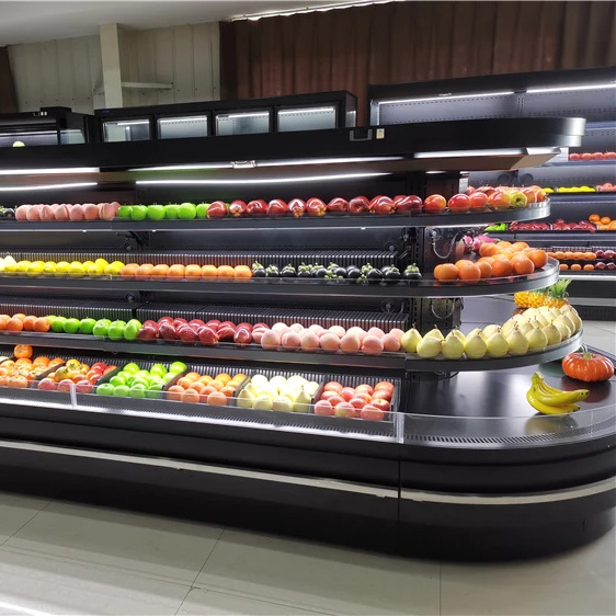 RUNTE Arc open round chiller open fridge for fruits and vegetables